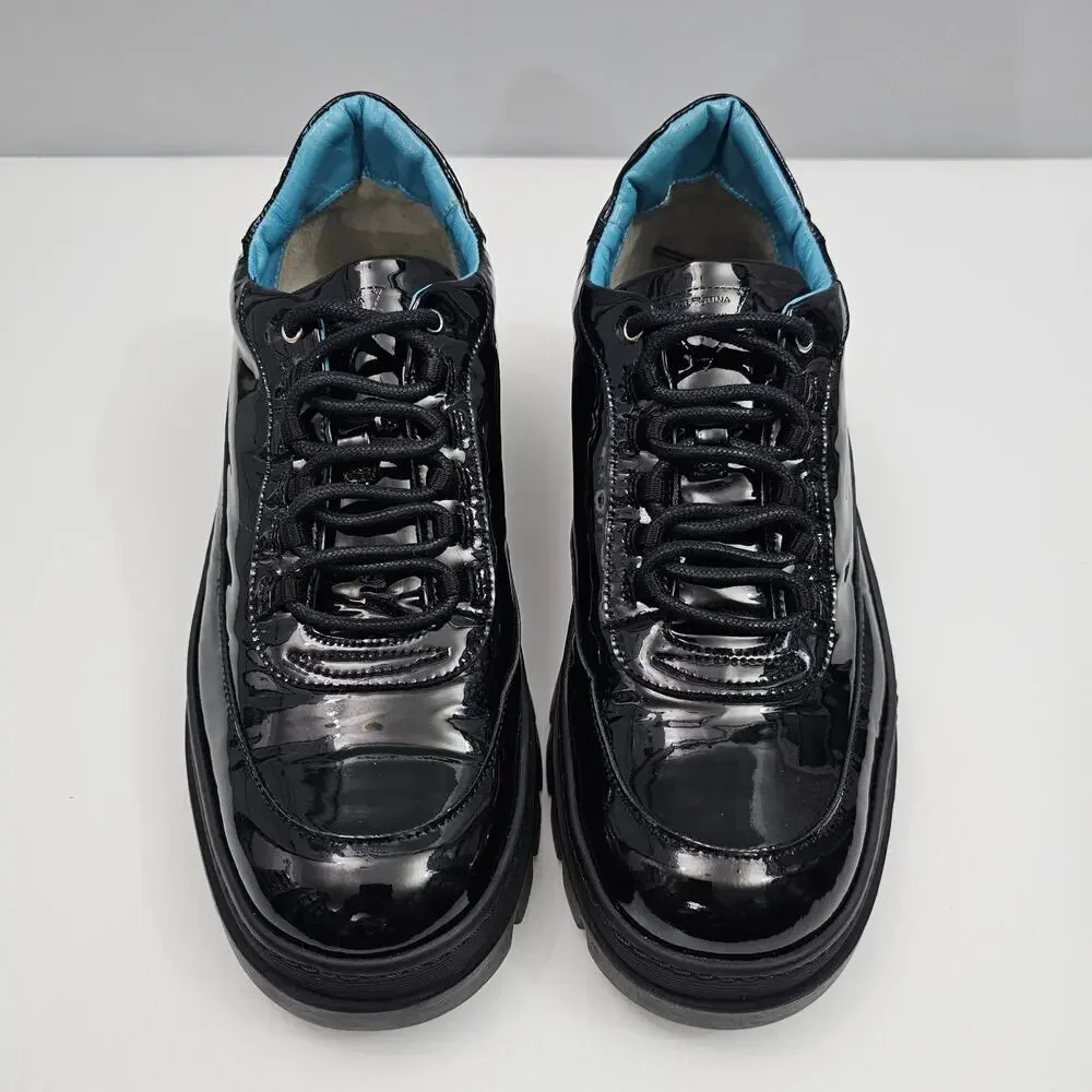 Valentina Rangoni Maracana Sneaker Womens 7.5 Black Glove Leather Platform